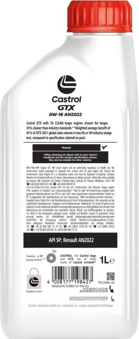 Ulei motor Castrol GTX 0W16 AN2022 1L [2]