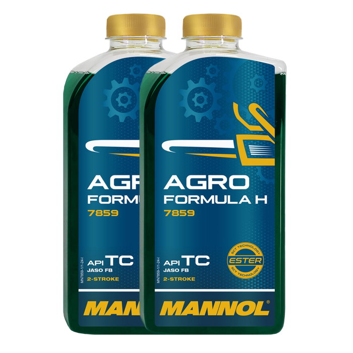 Pachet 2 litri Ulei Motor drujba MANNOL Agro Formula H Sintetic 2-Takt (Husqvarna, Anti-depuneri) [1]