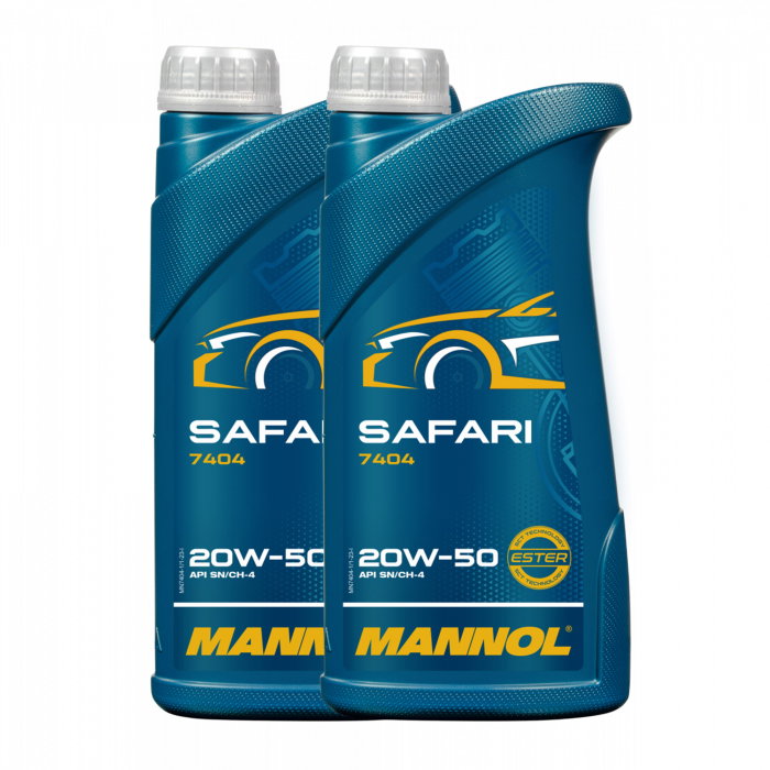 Pachet 2 litri Ulei Motor MANNOL Safari 20W50 - Semi-Sintetic, Protecție Motoare Uzate/Condiții Dificile [1]