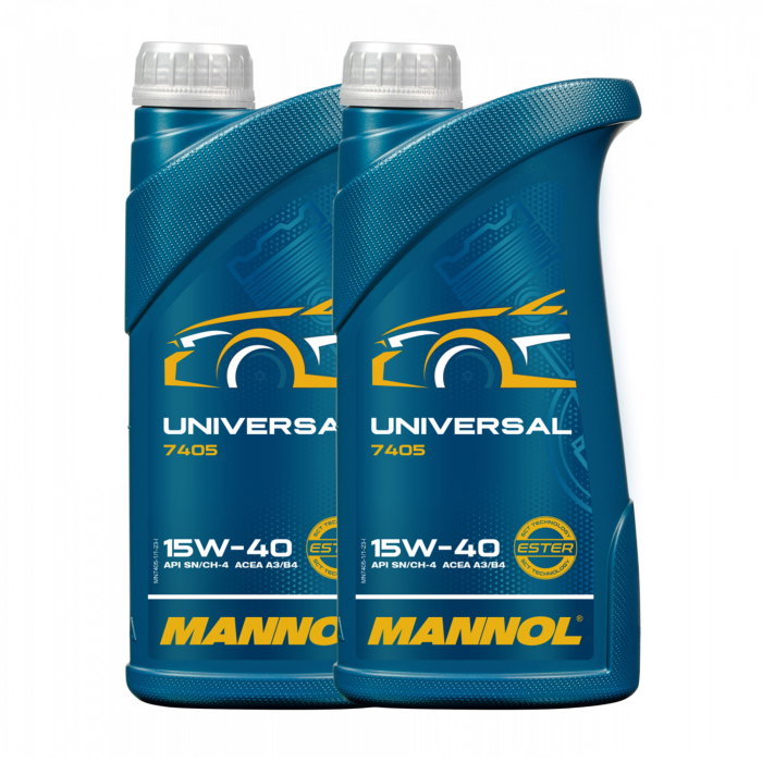 Pachet 2 litri Ulei Motor Mannol Universal 15W-40 (Mineral, Protecție Extinsă) [1]