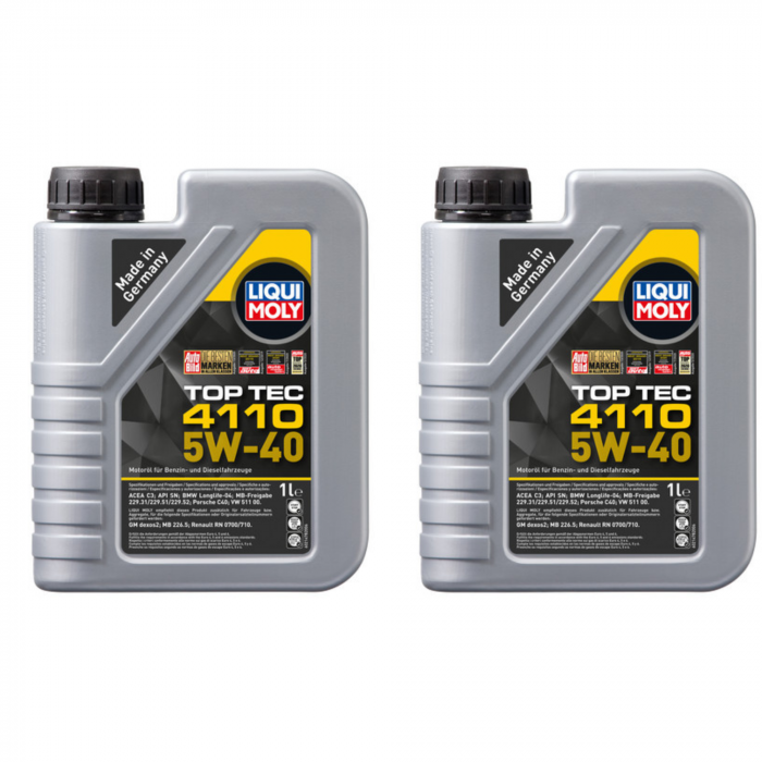 Pachet 2 litri Ulei Motor Sintetic Liqui Moly Top Tec 4110 5W40 [1]