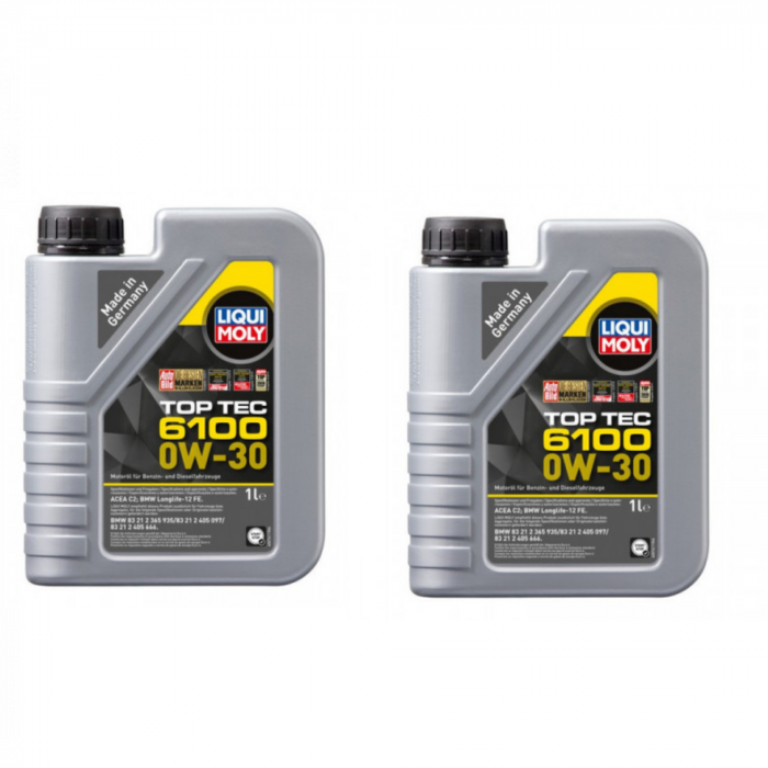Pachet 2 litri Ulei Motor Sintetic Liqui Moly Top Tec 6100 0W30 [1]