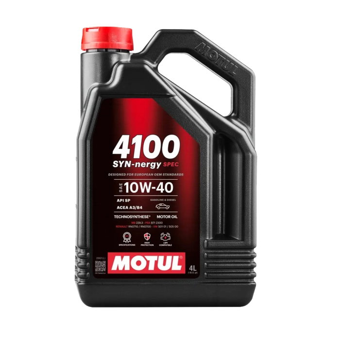 Ulei Motul 4100 SYN-NER S 10W40 4 litri – Protecție superioară și performanță constantă pentru motoare pe benzină și diesel [1]