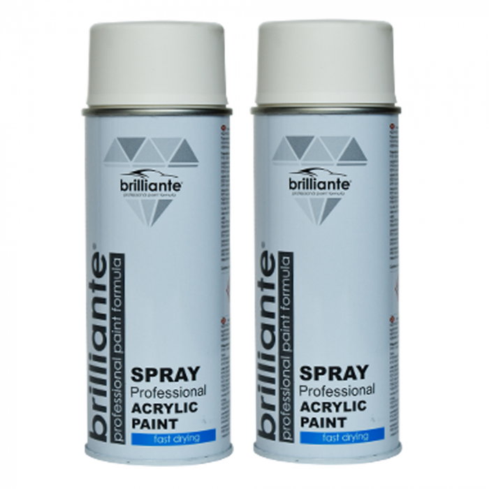 Pachet 2 x Vopsea acrilica Brilliante Spray Alb Put Mat RAL 9010 400 ml [1]