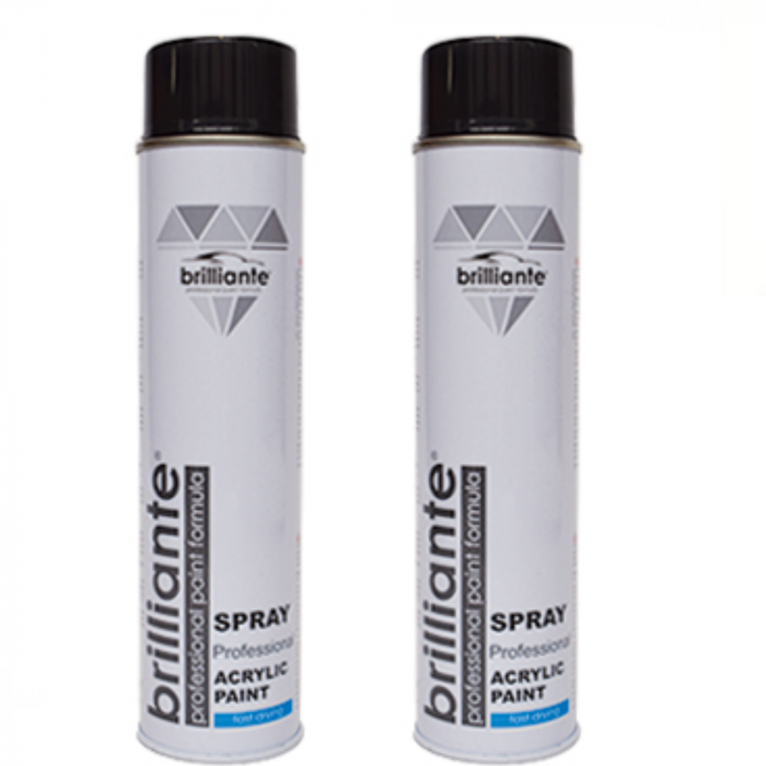 Pachet 2 x Vopsea Spray Acrilică Brilliante Negru Lucios RAL 9005 600 ml [1]