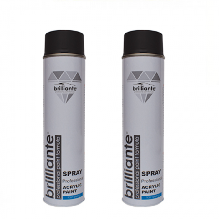 Pahet 2 x Vopsea Spray Acrilică Brilliante Negru Mat RAL 9005 600 ml [1]