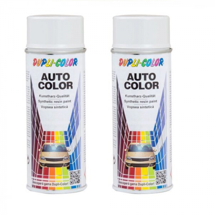 Pachet 2 x Vopsea Spray Auto Dacia Alb Dupli Color 350 ml [1]