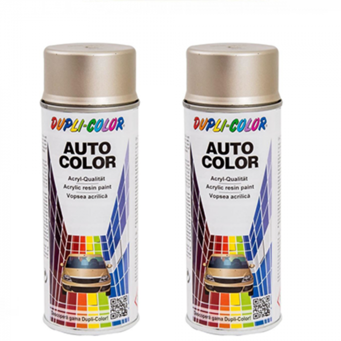 Pachet 2 x Vopsea spray auto Dacia crem auriu metalizată Dupli Color 350 ml [1]