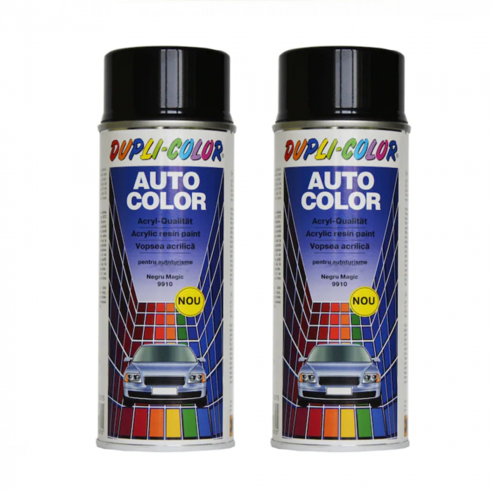 Pachet 2 x Vopsea Spray Auto Dacia Negru Magic Metalizată Dupli-Color 350 ml [1]