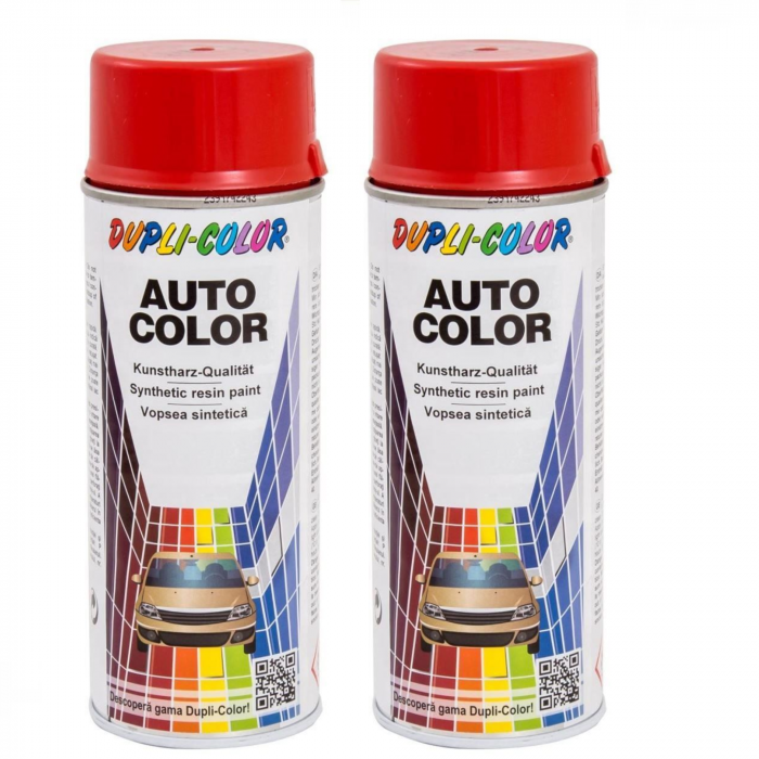 Pachet 2 x Vopsea spray auto Dacia roșu Nova Dupli-Color 350 ml [1]