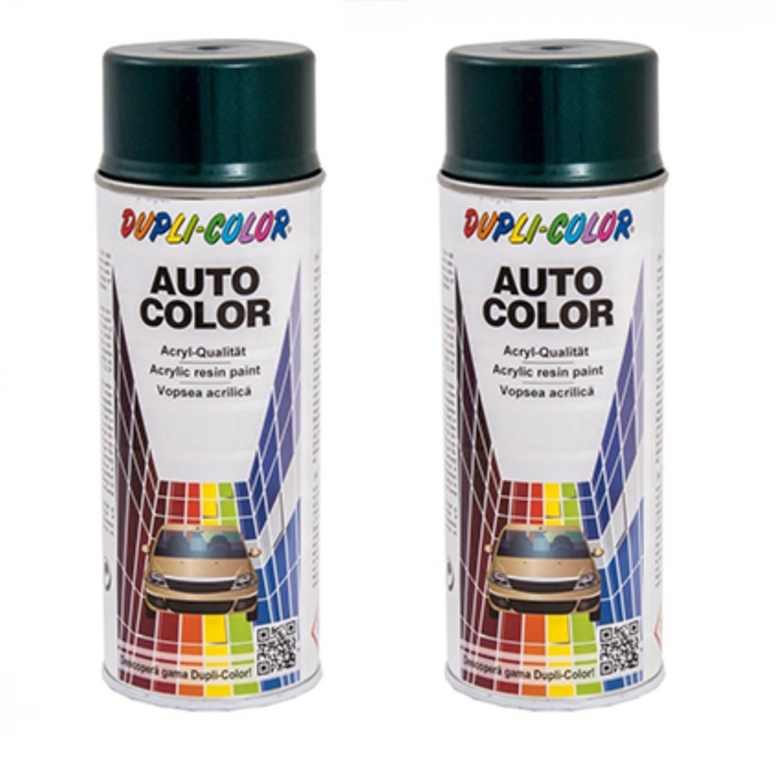Pachet 2 x Vopsea spray auto Dacia verde Polinezia metalizată Dupli Color 350 ml [1]