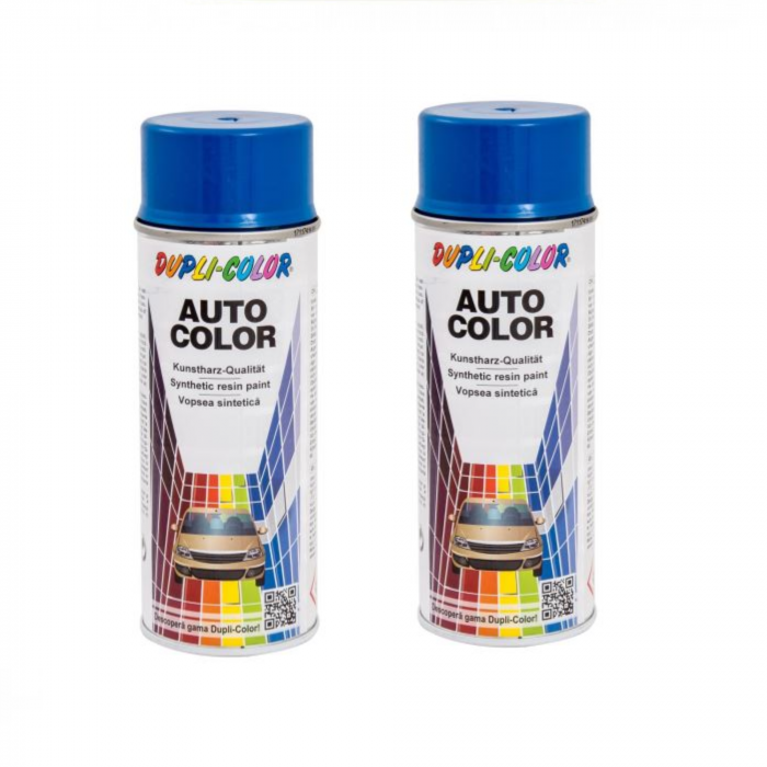 Pachet 2 x Vopsea spray auto  Dupli Color Dacia albastru mediu 350ml [1]