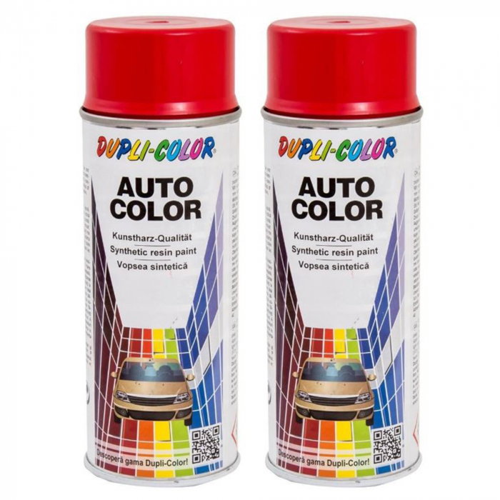 Pachet 2 x Vopsea Spray Auto Dupli-Color Dacia Logan Rosu Passion 021C 350 ml [1]