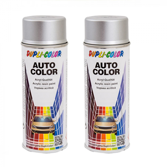 Pachet 2 x Vopsea spray auto  Dupli Color gri platina metalizata 350ml [1]