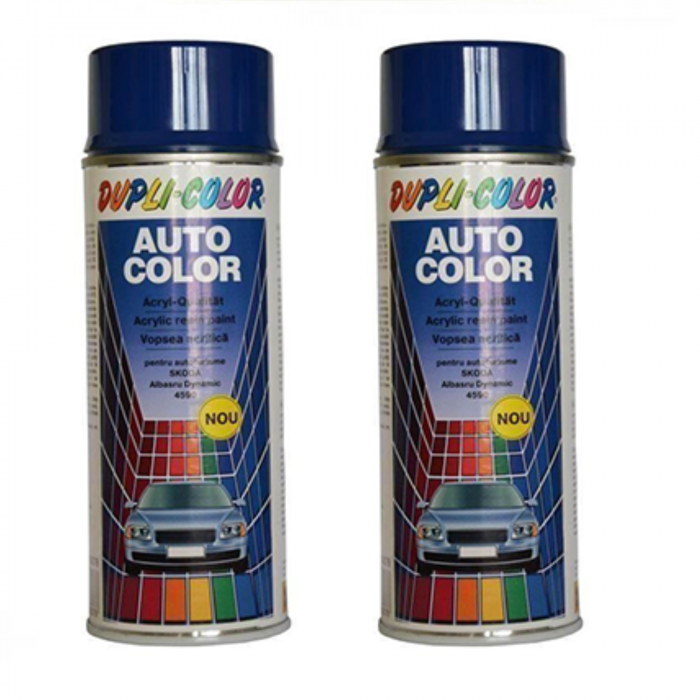 Pachet 2 x Vopsea Spray Auto Skoda Albastru Dynamic 4590 Dupli-Color 400 ml [1]