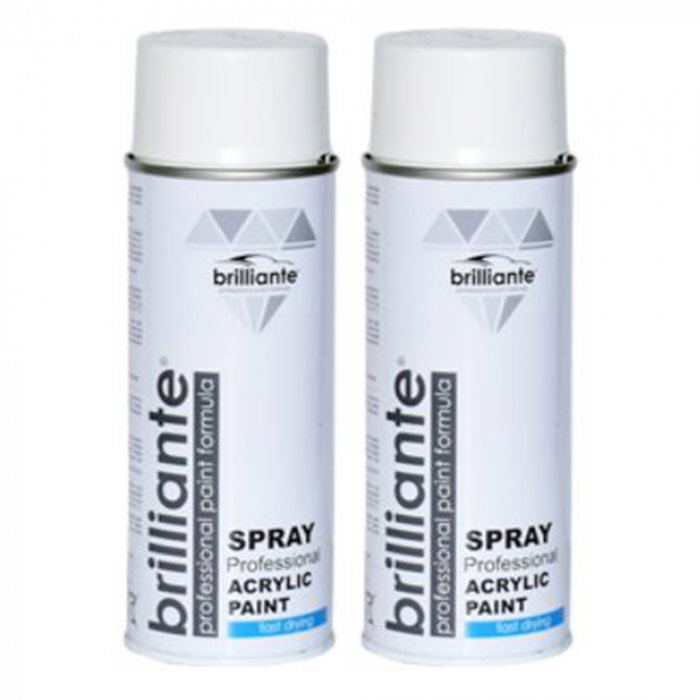 Pachet 2 x Vopsea Spray Brilliante Alb Gri RAL 9002 400 ml [1]