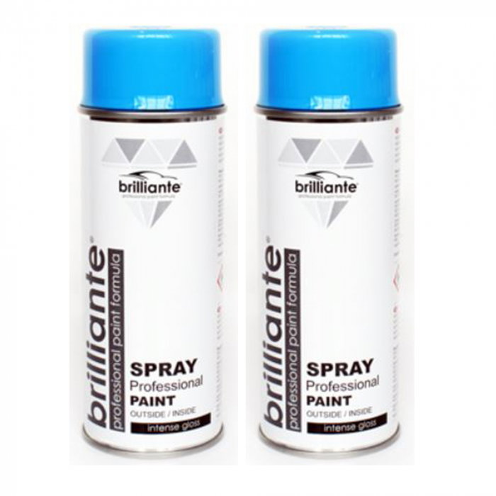 Pachet 2 x Vopsea Spray Brilliante albastru deschis RAL 5012 400 ml [1]