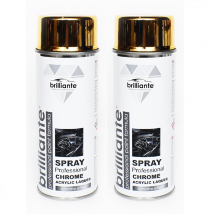 Pachet 2 x Vopsea Spray Brilliante Crom Auriu 400 ml [1]