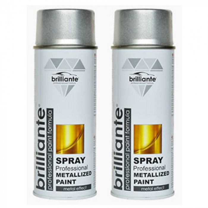 Pachet 2 x vopsea spray Brilliante gri metalizat 400 ml [1]