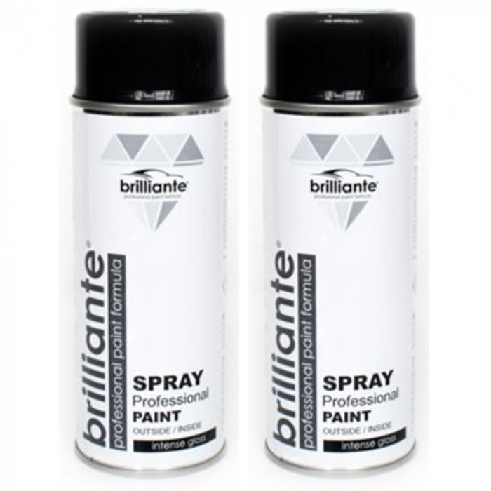 Pachet 2 x Vopsea Spray Brilliante Negru Trafic Lucios RAL 9017 400 ml [1]