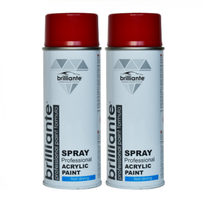 Pachet 2 x Vopsea Spray Brilliante Roșu Carmin RAL 3002 400 ml [1]