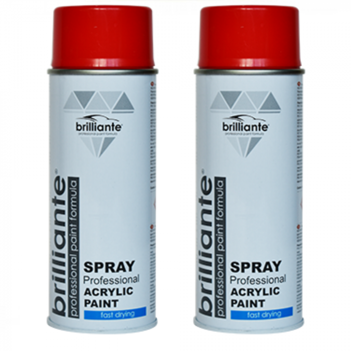 Pachet 2 x Vopsea Spray Brilliante Roșu Trafic RAL 3020 400 ml [1]