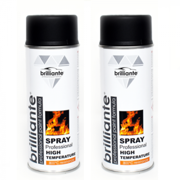 Pachet 2 x Vopsea Spray Brilliante Temperaturi Înalte Negru 400 ml [1]