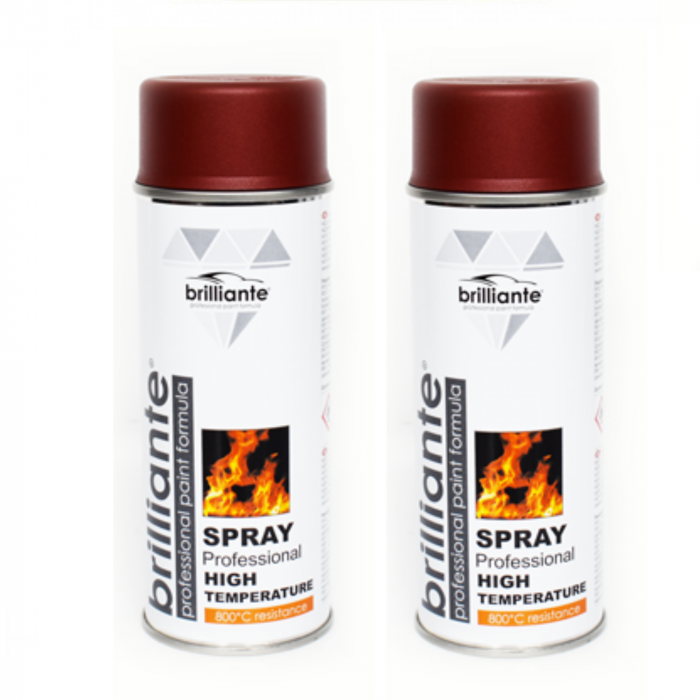 Pachet 2 x Vopsea Spray Brilliante Temperaturi Inalte Rosu 400 ml [1]