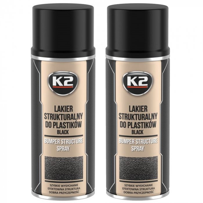 Pachet 2 Vopsea Texturata K2 pentru plastic bara protectie 400 ml [1]