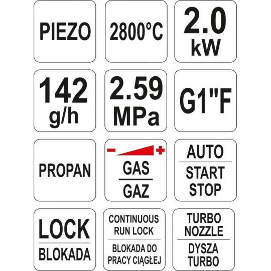 YATO ARZATOR GAZ PIEZO 2KW [5]