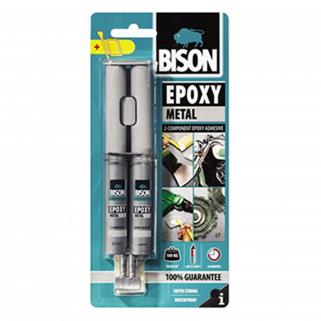 Branduri - Adeziv Epoxidic Bicomponent Bison Epoxy Metal 24ml – Rezistenta Extrema 220 kg/cm²
