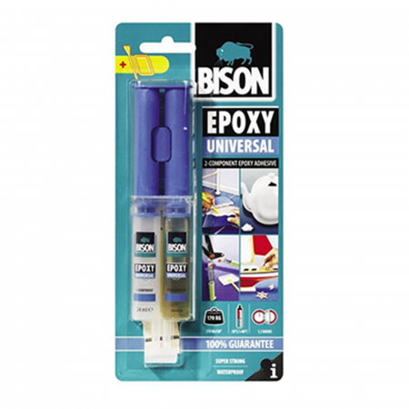 Branduri - Adeziv Epoxidic Bicomponent Bison Epoxy Metal 24ml – Rezistenta Extrema 220 kg/cm²
