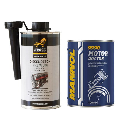Pachete - Pachet Performanță Diesel: Kross Detox Premium (Curățare Injecție/DPF) + Stabilizator Ulei MANNOL Motor Doctor 9990 (300 ml)