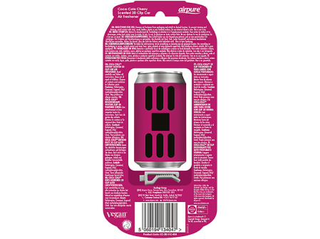 Odorizant 3D (Odorizante) - AIRPURE Odorizant auto, cutie de sifon 3D, cirese Coca Cola