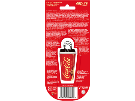 Odorizant 3D (Odorizante) - AIRPURE Odorizant pentru masina, ceasca 3D, Coca-Cola vanilie