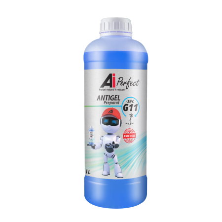 Branduri - Antigel AiPerfect G11R - 1 Litru, Gata Preparat până la -35 grade C, Silicat (Culoare Albastru)