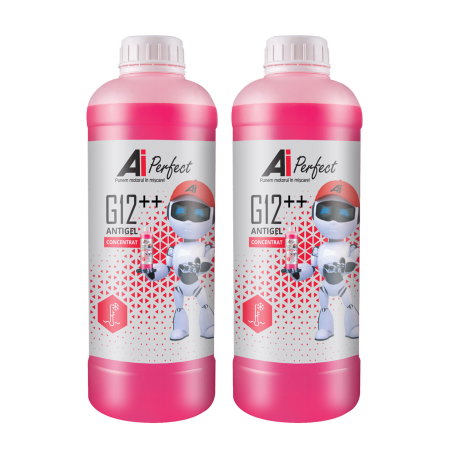 Branduri - Pachet 2 litri Antigel Concentrat AiPerfect G12++ Si-OAT Long Life (Euro 6, Roșu/Roz)