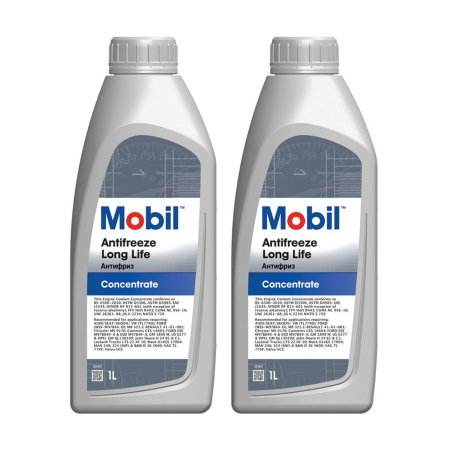 Branduri - Pachet 2 litri Antigel Concentrat Mobil Antifreeze LONG LIFE OAT (VW G12+, MB 325.3, Culoare Roșu)