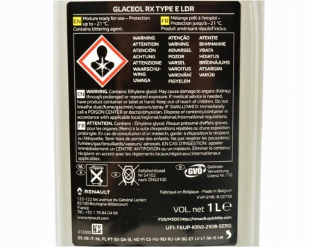 Pachet 2 litri Antigel Renault Glaceol RX Type E LDR -21C Albastru [1]