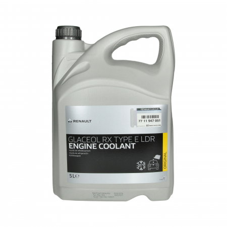 Branduri - Antigel Original Renault Glaceol RX Type E, 5 Litri, Gata Preparat (-21°C), Culoare Verde, Cod OEM 7711947051