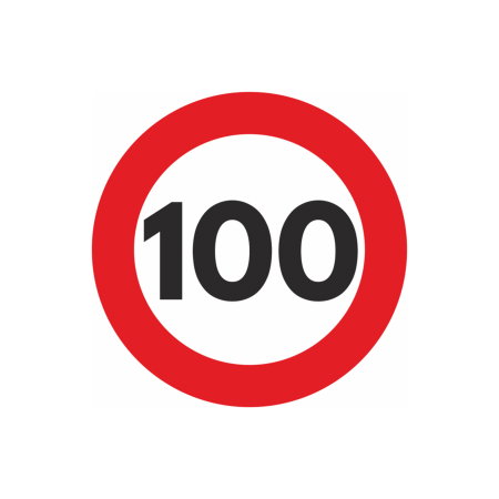 Suporturi Auto - Autocolant Hico Limită Viteză 100 km/h Film Reflectorizant Clasa I