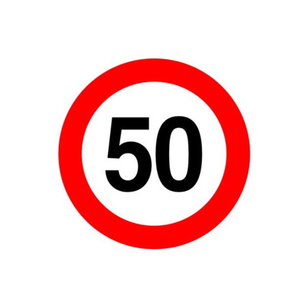 Suporturi Auto - Autocolant Hico Limită Viteză 50 km/h Film Reflectorizant Clasa I