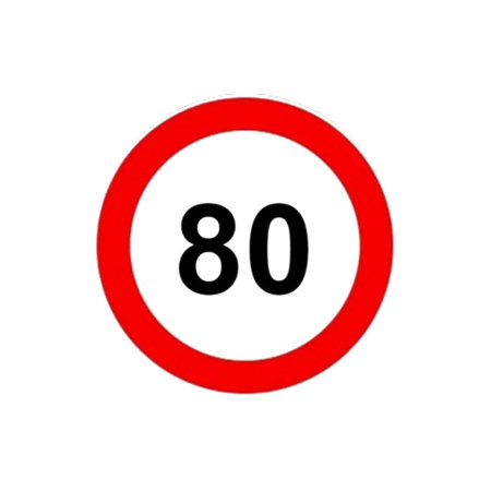 Suporturi Auto - Autocolant Hico Limită Viteză 80 km/h Film Reflectorizant Clasa I