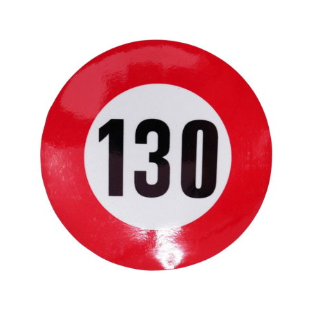 Indicatoare Limitare Viteza (Accesorii camioane) - Autocolant reflectorizant limita viteza 130 km/h fi12 cm