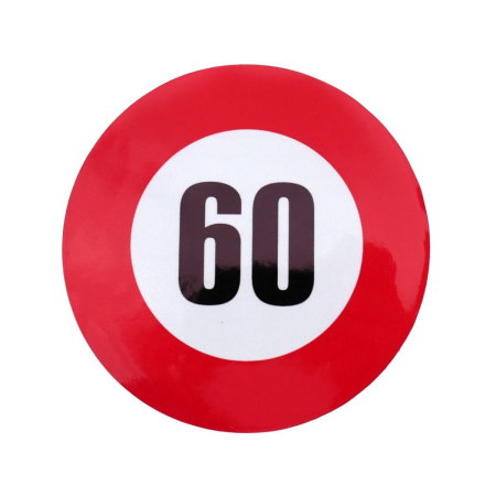 Indicatoare Limitare Viteza (Accesorii camioane) - Autocolant reflectorizant limita viteza 60 km/h fi12 cm