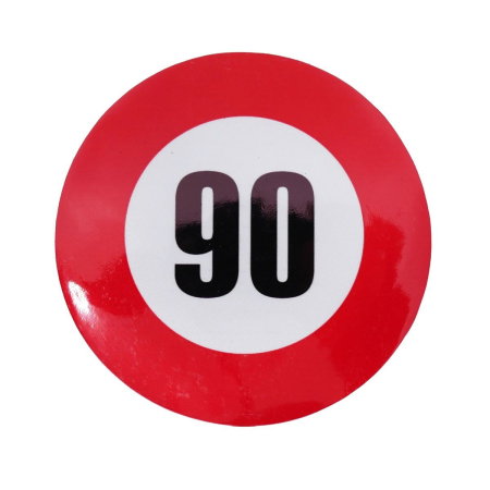 Indicatoare Limitare Viteza (Accesorii camioane) - Autocolant reflectorizant limita viteza 90 km/h fi12 cm