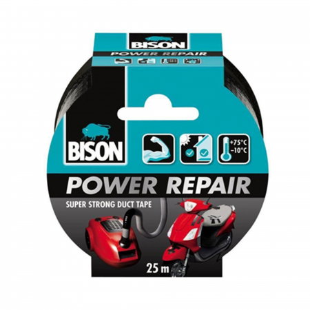 Adezivi si benzi adezive - Banda adeziva Bison texturata, neagra 50mm x 25m