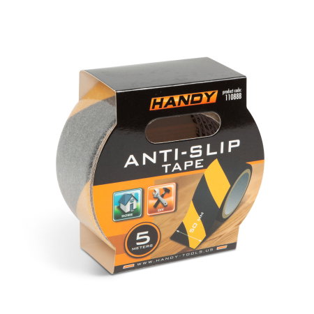 Bandă adezivă antiderapantă - 5 m x 50 mm - galben/negru (Atenționare Pericol) [3]