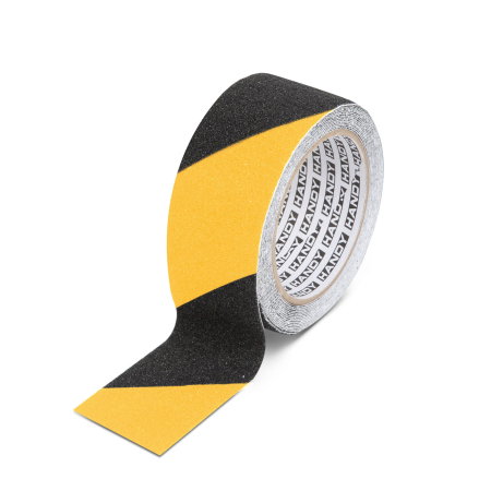 Branduri - Bandă adezivă antiderapantă - 5 m x 50 mm - galben/negru (Atenționare Pericol)