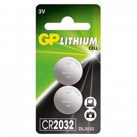 Branduri - Blister 2 buc baterie moneda, GP, Lithium, CR2032